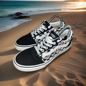 Vans Women's Ward Checkerboard Sneaker Rainbow‎ Shoes Size 8.5 BMX Skater Shoe